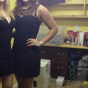 Black mesh top dress